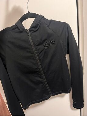 BLACK 'BODY' Zip Hoodie Jacket